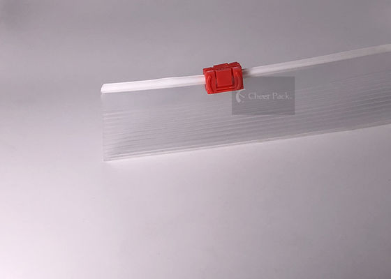 Warna Merah OEM PP ziplockk Zipper Slider Untuk Side Side Seal Bag Packing
