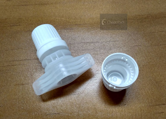 Dual Card Inner Dia 9.6mm Plastic Spout Caps White Color Untuk Shampoo Pouch