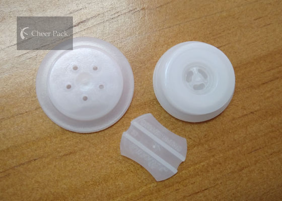 White One Way Air Valve Plastic 23mm Dia Untuk Kemasan Kopi, Lima Lubang