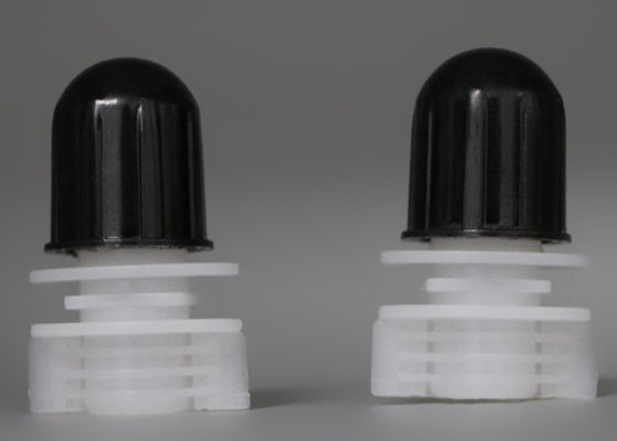 Disesuaikan 1mm Tebal Abu-Abu Atau Hitam Plastik Spout Caps / Screw On Tuang Spouts