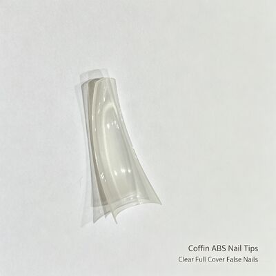 Kualitas  Coffin ABS Nail Tips, Clear Full Cover False Nails for Salon Nail Extension DIY Nail Art and Bulk Supply pabrik