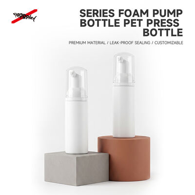 Kualitas  60ml Empty White PET Foam Pump Bottle Refillable Facial Foam Dispenser Custom Cosmetic Foaming Soap Packaging Container pabrik