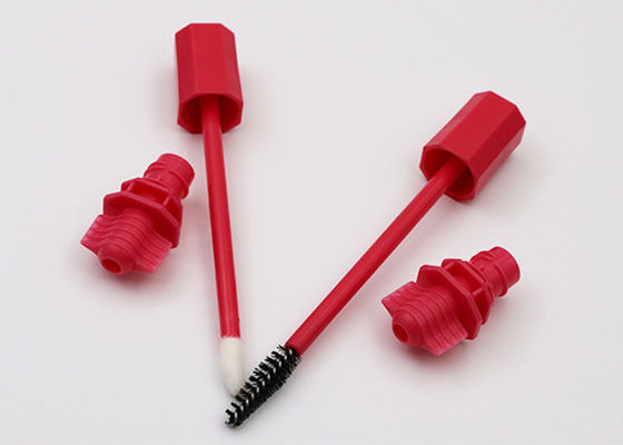 kualitas  Red Plastic Spout Nozzle With Brush For Lipstick Sacket Or Mascara Bag pabrik