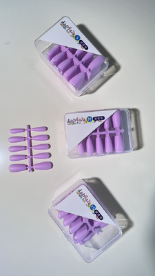 Label pribadi 30pcs Soft Gel Press On Fake Nails Pendek Almond Square False Nails buatan tangan Perancis Gel Press On Nails
