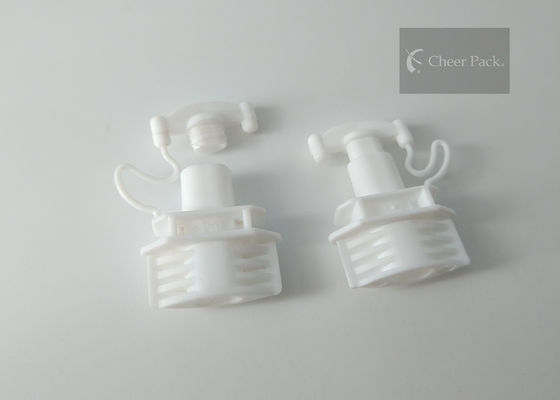 White Security Plastic Twist Spout Cap 22Mm Heat Seal Size, OEM / ODM Tersedia