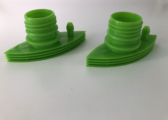 Dua Spout Plastic Twist Off Cap untuk Pengepakan Oksigen Plastik, Warna Hijau