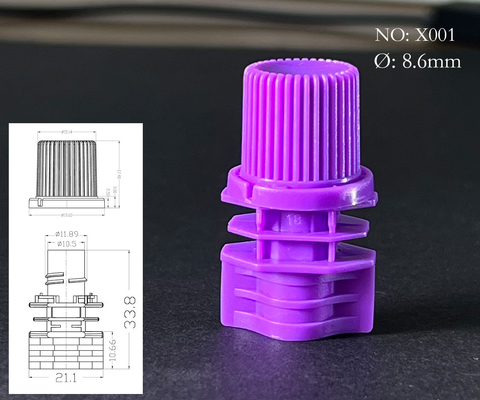 8.6mm Diameter Dalam Plastik Spout Cap Dibuat Dari Bahan PE Untuk Spout Bag