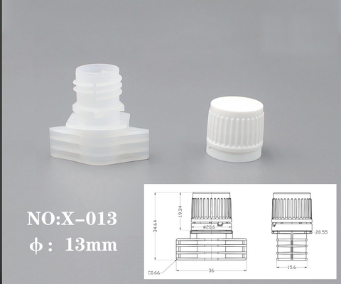 Bahan PE Plastik Tutup Spout Dengan Diameter Dalam 13mm Untuk Bumbu, Gula Dan Jus Buah