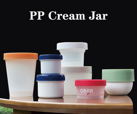 Bahan PP PCR 50ml 100ml 200ml Kaleng mulut lebar untuk kosmetik es krim, Mousse kue dan es krim