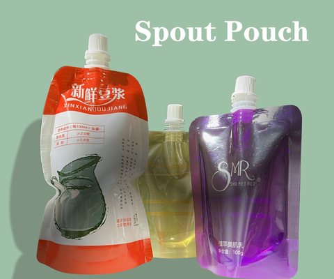 Disesuaikan 200ml 500ml 1000ml Spouted Stand Up Bags Untuk Jelly Susu Kopi Perawatan Kulit Dan Air Perm