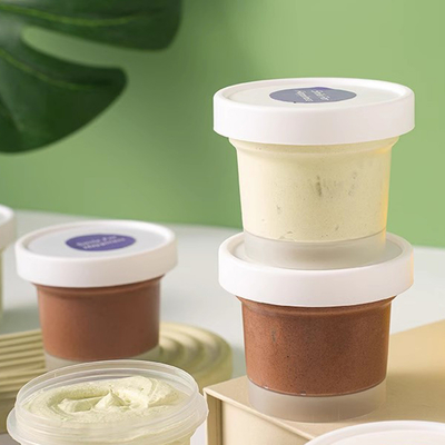 100ml 200ml Teh Hijau Alpukat Es Krim Mousse Cup Es Krim Salju Salju Gambut Lumpur Film Kaleng