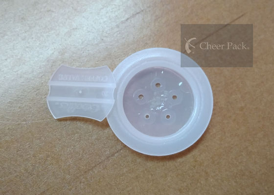 White One Way Air Valve Plastic 23mm Dia Untuk Kemasan Kopi, Lima Lubang