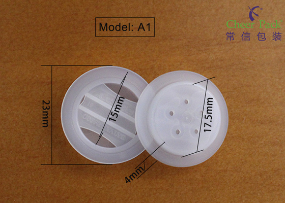 Polythene Plastic One Way Air Vent Degassing Valve Untuk Pengemasan Biji Kopi