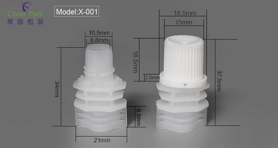 8.6mm Plastic Spout Caps digunakan pada kemasan kantong susu kedelai