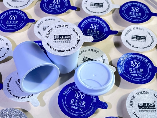 Aluminium Foil Tutup Heat Seal Komposit Embossing Tutup Untuk PP Cup Jar Botol