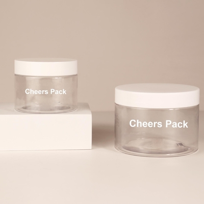 Grosir Perawatan Kulit Kosong Body Scrub PET Jar Container bening Bulat Plastik Body Scrub Jar dengan Tutup