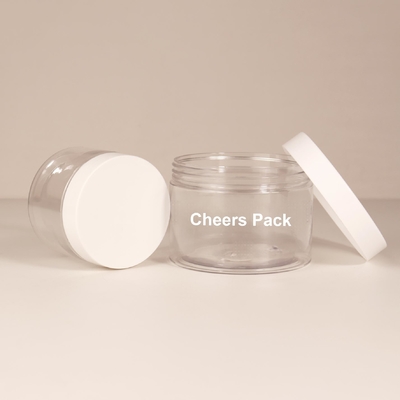 Grosir Perawatan Kulit Kosong Body Scrub PET Jar Container bening Bulat Plastik Body Scrub Jar dengan Tutup