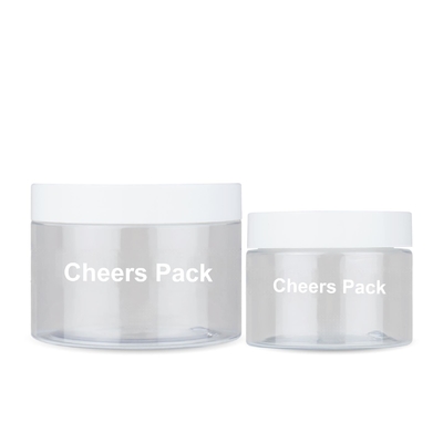 Grosir Perawatan Kulit Kosong Body Scrub PET Jar Container bening Bulat Plastik Body Scrub Jar dengan Tutup