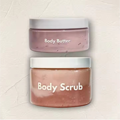 Grosir Perawatan Kulit Kosong Body Scrub PET Jar Container bening Bulat Plastik Body Scrub Jar dengan Tutup