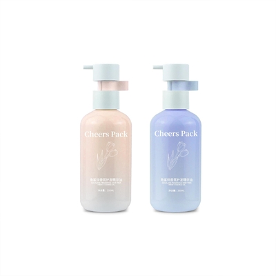 250ml Flip Top Cap HDPE Plastic Shampoo Babycare Pink Bottle Lotion Pump Untuk Kemasan Kosmetik