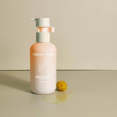 250ml Flip Top Cap HDPE Plastic Shampoo Babycare Pink Bottle Lotion Pump Untuk Kemasan Kosmetik