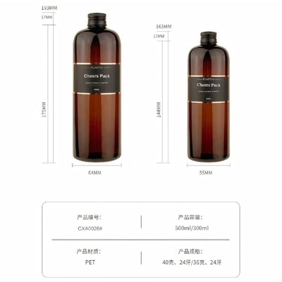 300 500 Botol Pompa Lotion untuk Cuci Tubuh Cairan 16oz Botol Sampo Plastik Kucing Putih Jelas