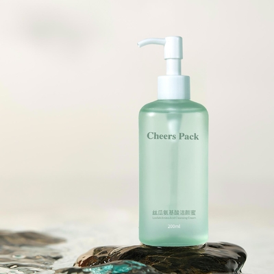 Green Luxury 50ml 100ml 450ml Botol Lotion Kosmetik Plastik Bulat Bahan PP Pencet Pompa Squeeze Botol untuk Perawatan Kulit Shampoo