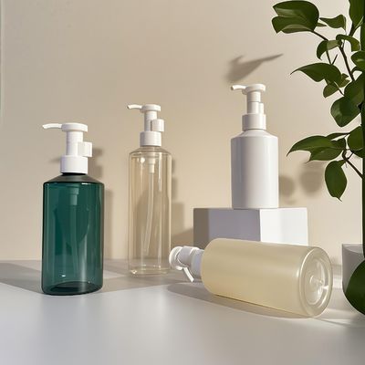 Botol Pompa Losion Berbentuk Silinder PET 300ml-500ml untuk Pengemasan Kosmetik dengan Cetakan Logo yang Dapat Disesuaikan
