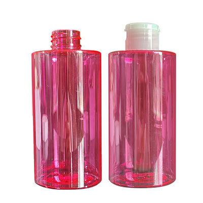Custom Supply Red Clear PET Plastic Lotion Bottle dengan Press Disc Cap dan Kapasitas 300/400/500ml
