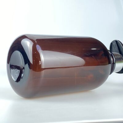 500ml Semi-Transparent Brown PET Plastic Bottle Press Pump untuk Cream Shower Gel Hair Care Screw Cap untuk Kemasan Kosmetik