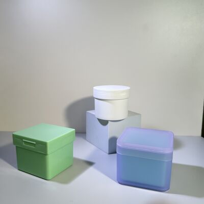 100 Lembar Kapas Skincare dalam Kemasan Toples Plastik dengan Liner PP Lepas Pasang, Food Grade untuk Merek Kosmetik/OEM