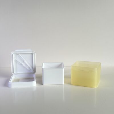 100 Lembar Kapas Skincare dalam Kemasan Toples Plastik dengan Liner PP Lepas Pasang, Food Grade untuk Merek Kosmetik/OEM