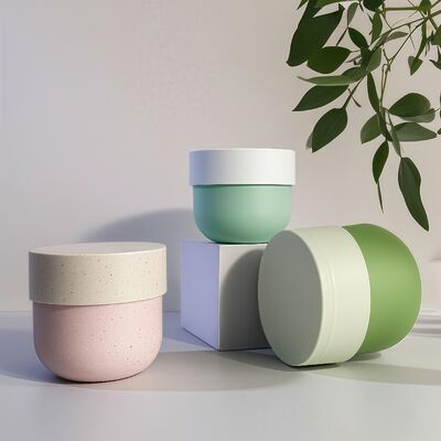 Food Grade PP Plastic Jar dengan Screw Top dan UV Printed Label untuk 150-500ml Kosmetik Wajah & Body Cream (Cheer Pack)