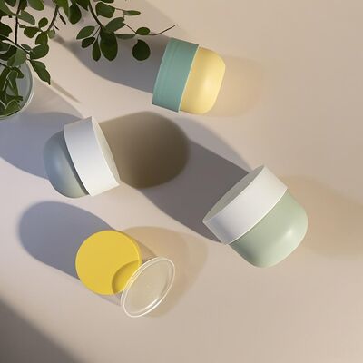 Food Grade PP Plastic Jar dengan Screw Top dan UV Printed Label untuk 150-500ml Kosmetik Wajah & Body Cream (Cheer Pack)