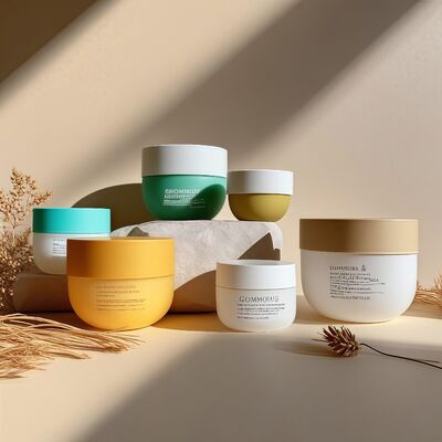 Food Grade PP Plastic Jar dengan Screw Top dan UV Printed Label untuk 150-500ml Kosmetik Wajah & Body Cream (Cheer Pack)