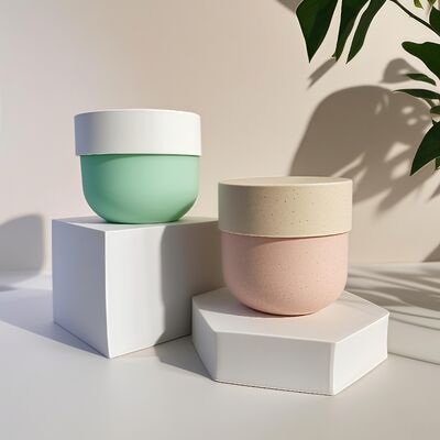 Food Grade PP Plastic Jar dengan Screw Top dan UV Printed Label untuk 150-500ml Kosmetik Wajah & Body Cream (Cheer Pack)