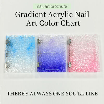 Papan Display Seni Kuku Magnetik Akrilik Lepas Pasang dengan Buku Warna Gradien 120/180/240 Warna Alat Plastik untuk Ujung Kuku Gel