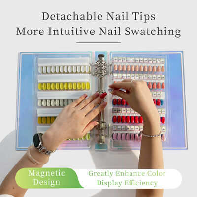 Papan Tampilan Seni Kuku Magnetik Akrilik yang Dapat Dipisahkan Warna Gradien 120/180/240 Nuansa untuk Alat Plastik Gel Kuku Pasokan Kuku