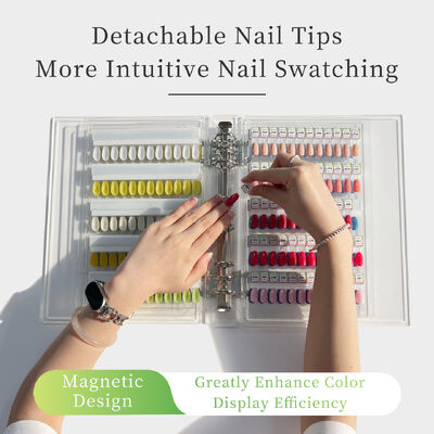 Papan Tampilan Seni Kuku Akrilik Transparan Magnetik 120/180/240 Warna Buku Alat Plastik untuk Ujung Kuku Terbuat dari Gel