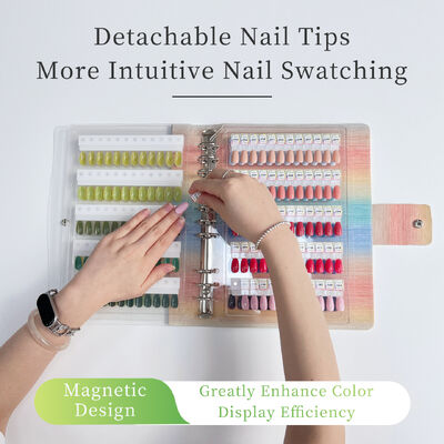 Papan Tampilan Seni Kuku Magnetik Tunggal Akrilik Lepas Pasang Profesional Persegi 120/180/240 Alat Plastik Gradien Warna untuk Kuku