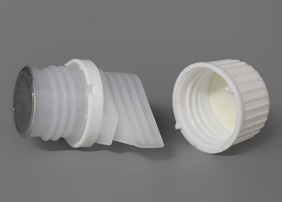 Anti bocor PE Food Grade Plastik Tuangkan Tutup Spout Dengan Seal Liner Untuk Kantong Cair