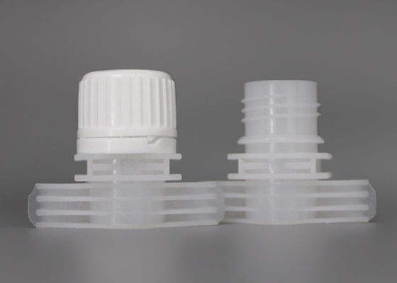 Jelas Plastik Spout Suction Nozzle Caps Dengan Celah Dua 16mm Diameter Batin