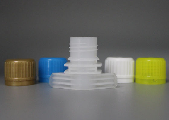 Jelas Plastik Spout Suction Nozzle Caps Dengan Celah Dua 16mm Diameter Batin