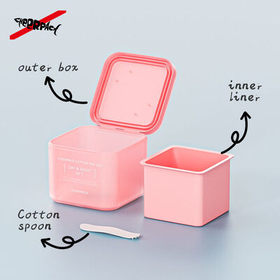 100 lembar Skincare Cotton Pad Box 2.0 Bulk Order Botol plastik dengan PP Liner yang bisa dilepas