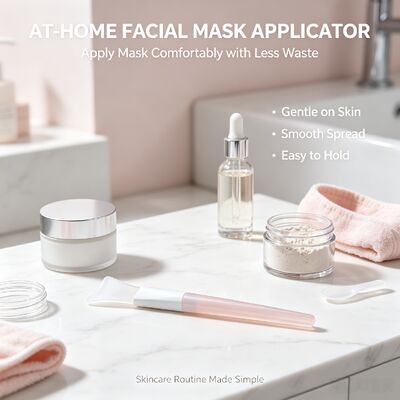 Sikat Aplikator Masker Wajah Silikon Lembut Gagang Silikon Krim Perawatan Kulit Spatula Kosmetik Dapat Digunakan Kembali Penggunaan Pencampuran Masker Wajah