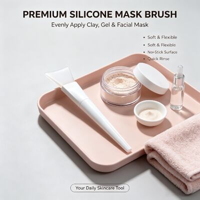 Sikat Aplikator Masker Wajah Silikon Lembut Gagang Silikon Krim Perawatan Kulit Spatula Kosmetik Dapat Digunakan Kembali Penggunaan Pencampuran Masker Wajah