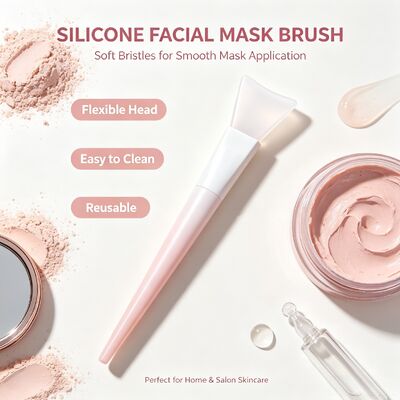 Sikat Aplikator Masker Wajah Silikon Lembut Gagang Silikon Krim Perawatan Kulit Spatula Kosmetik Dapat Digunakan Kembali Penggunaan Pencampuran Masker Wajah