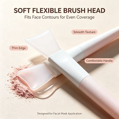 Sikat Aplikator Masker Wajah Silikon Lembut Gagang Silikon Krim Perawatan Kulit Spatula Kosmetik Dapat Digunakan Kembali Penggunaan Pencampuran Masker Wajah