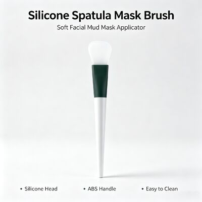 Spatula Masker Silikon, Aplikator Masker Lumpur Wajah Lembut dengan Kepala Silikon dan Gagang ABS untuk Aplikasi Perawatan Kulit yang Merata