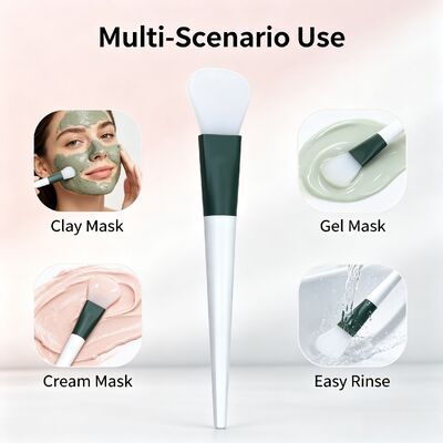 Spatula Masker Silikon, Aplikator Masker Lumpur Wajah Lembut dengan Kepala Silikon dan Gagang ABS untuk Aplikasi Perawatan Kulit yang Merata